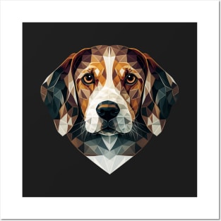 Beagle Geometric Portrait Posters and Art